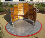 Timber Barrel Roundabout - wheelchair accessible wooden playground spinner - on this page