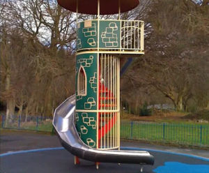 Half Round Slides - metal playground slide for embankments and curves