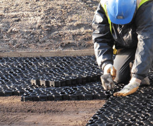 Hebden X Grid - recycled plastic ground reinforcement grid for pathways