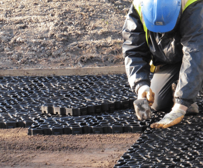 Hebden X Grid - recycled plastic ground reinforcement grid for pathways