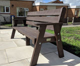 Ilkley - recycled plastic outdoor bench with arms and backrest - on this page