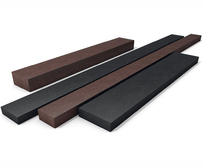 Rectangular recycled plastic lumber profiles for outdoor construction