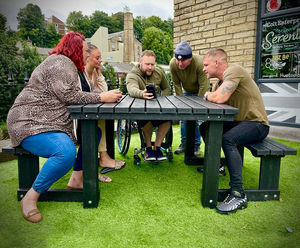Brimham - square recycled plastic picnic table with accessible seating