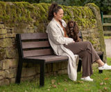 Selby - steel and recycled plastic outdoor bench with backrest - on this page