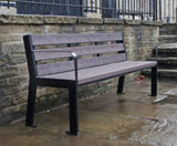 York - steel and recycled plastic outdoor bench with arms and back - on this page