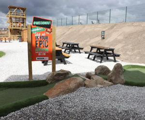 Accessible recycled plastic picnic tables for Mission Out adventure park