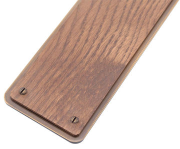 Arbor Push Plate 36011 - dark oak door plate with antique brass finish