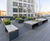 Langley slatted timber top and steel bench - LBN119 3