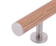 Arbor Pull Handle with Roses - natural oak satin nickel door handle