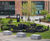 Recycled plastic parklet - modular urban seating and planter system 1
