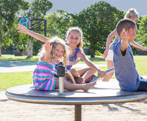 Speed Gyro - accessible HPL playground roundabout for 8 seated children