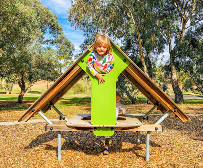 Climbing Hut - outdoor HPL playhouse with climbing wall for children