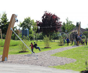 Cableway Flying Fox - timber zip line for playgrounds, level ground use