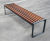 s22 - galvanised steel bench with iroko seat 1