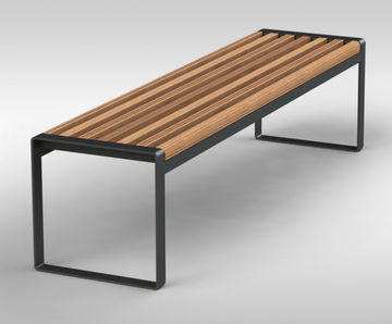 s22 - galvanised steel bench with iroko seat