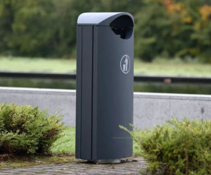 S16.2 Litter Bin - steel outdoor litter bin with ashtray, 120L capacity