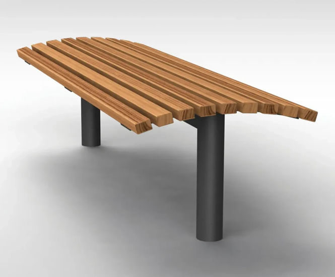 S19 Bench - hardwood and steel outdoor seating for public spaces