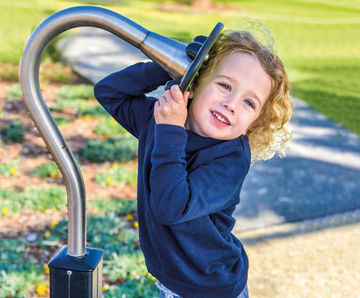 Tubophone Talking Tubes - outdoor steel sound play panel for playgrounds