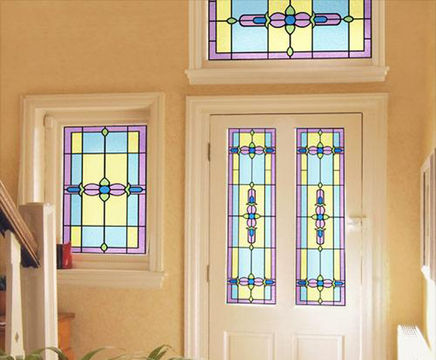 Stained glass window film and stickers