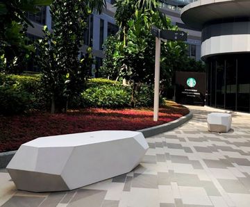 Hoba - contemporary concrete outdoor bench for public spaces