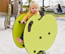 Green Apple Springer - green HPL playground spring rocker for toddlers