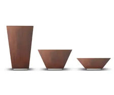Lounge - steel indoor pyramid-shaped planters