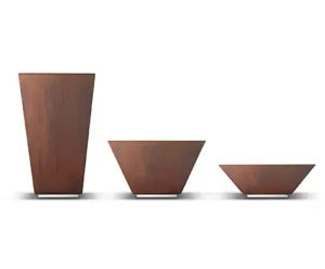 Lounge - steel indoor pyramid-shaped planters