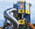 Triple Tower - large steel play structure with slides & climbing activities 1