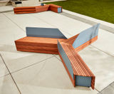 Parallel 42 - contemporary modular outdoor timber and steel benches - on this page