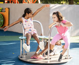 Double Inclusive Whirlwind - wheelchair accessible roundabout, HPL, steel - on this page