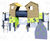 Dream Hamlet - steel and HPL playground with slide, tunnel, and climber 1