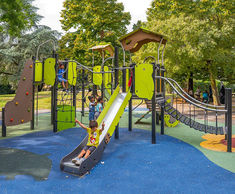 J38553 Adventure - steel multi-play structure with slides and climbers