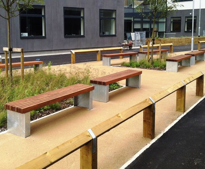 Holgate - contemporary steel and timber outdoor seating for public spaces
