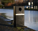 S50 Litter Bin - steel outdoor waste bin with ashtray for streets