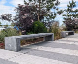 S66 Bench - stone and stainless steel outdoor seating bench - on this page