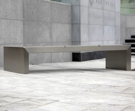 S06 Bench - stainless steel outdoor seating for public spaces