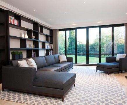 Hockney corner sofa unit with wooden plinth