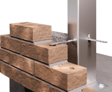 Stainless steel and mild steel windposts for facades and brick walls