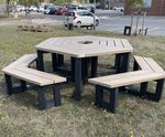 Sienna recycled plastic picnic table with seating (seats 9)