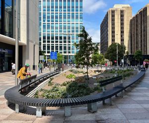 130m of bespoke outdoor seating for Cardiff Bus Interchange