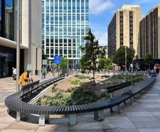 130m of bespoke outdoor seating for Cardiff Bus Interchange