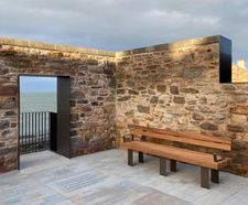 Exeter Ex003 - wood and metal outdoor seat for parks and public spaces