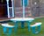 Seven - contemporary steel and timber circular picnic table and benches 2