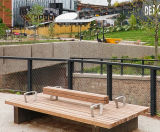 Solid Linear Benches - modular timber and steel outdoor seating - on this page
