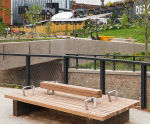Solid Linear Benches - modular timber and steel outdoor seating
