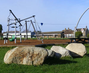 Natural stone play boulders