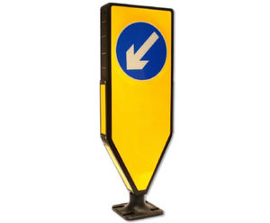 Solar Duraflex - illuminated plastic keep left road safety bollard