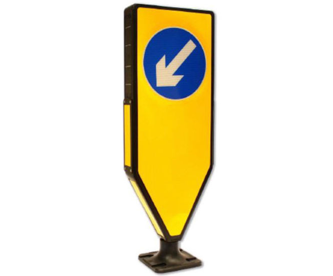 Solar Duraflex - illuminated plastic keep left road safety bollard
