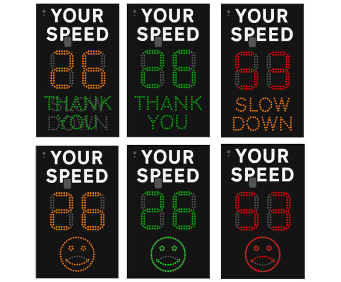 Vehicle Activated Signs - LED road safety sign, mains or solar powered