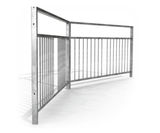 Galvanised steel pedestrian guardrail with sight gap - on this page